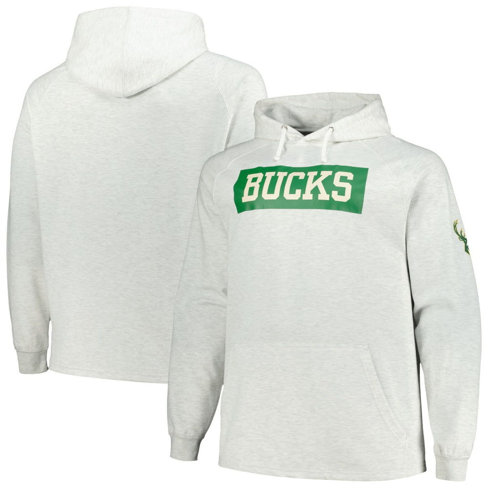 Milwaukee Bucks Big & Tall Raglan Tri-Blend Pullover Hoodie - Ash | Fanatics on sale