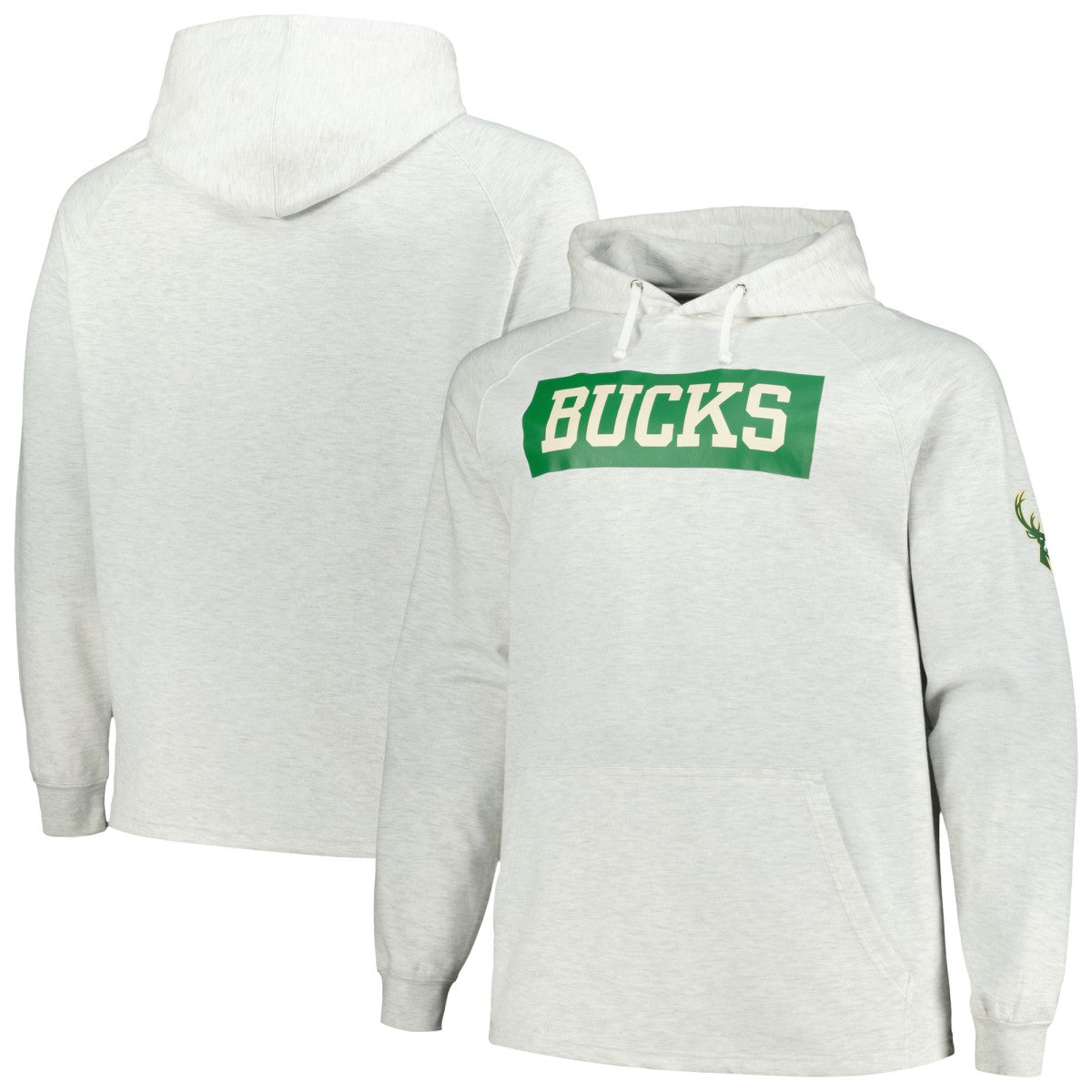Milwaukee Bucks Big & Tall Raglan Tri-Blend Pullover Hoodie - Ash | Fanatics on sale