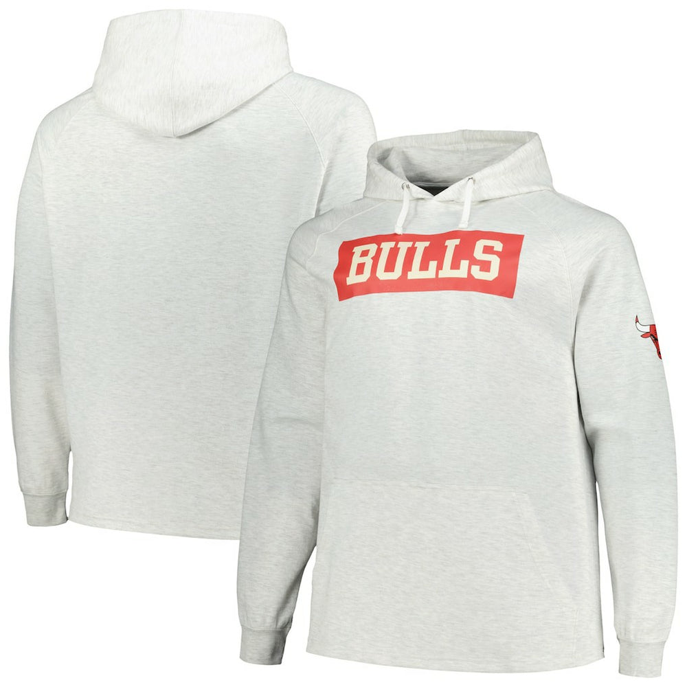 Chicago Bulls Big & Tall Raglan Tri-Blend Pullover Hoodie sale - Ash | Fanatics for sale