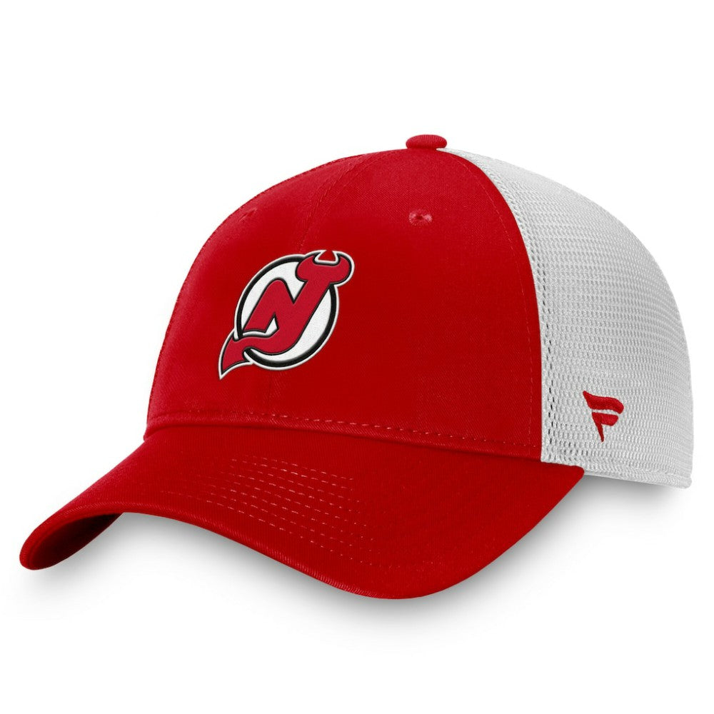 New Jersey Devils Fanatics Core Primary Logo Trucker Adjustable Hat