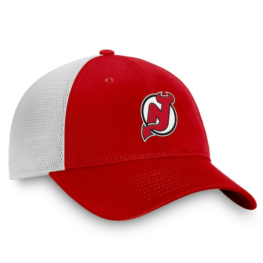 New Jersey Devils Fanatics Core Primary Logo Trucker Adjustable Hat