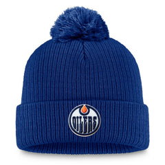 Edmonton Oilers Fanatics Primary Logo Cuffed Knit Hat with Pom