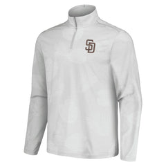 San Diego Padres Tommy Bahama Delray Frond IslandZone Half-Zip Jacket - Gray