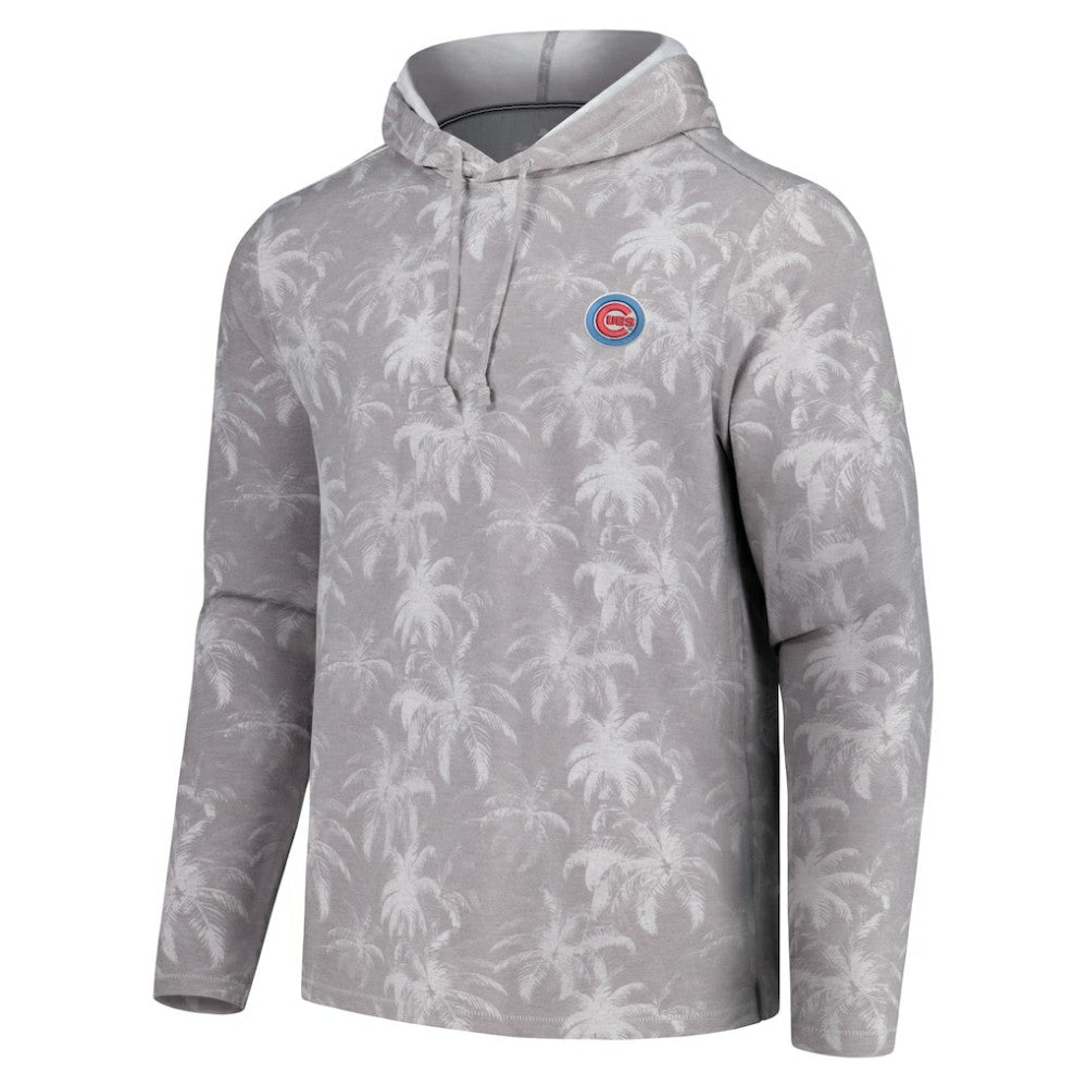 Chicago Cubs Tommy Bahama Palm Frenzy Hoodie Long Sleeve T-Shirt - Gray