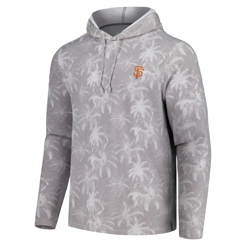 San Francisco Giants Tommy Bahama Palm Frenzy Hoodie Long Sleeve T-Shirt - Gray