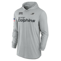NFL Miami Dolphins 2024 Salute to Service Lightweight Dri-FIT Long Sleeve Hoodie T-Shirt