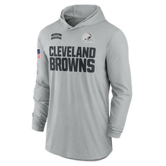 NFL Cleveland Browns 2024 Salute to Service Lightweight Dri-FIT Long Sleeve Hoodie T-Shirt