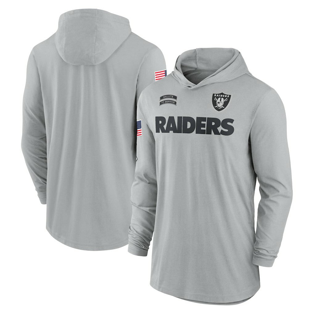 NFL Las Vegas Raiders 2024 Salute to Service Lightweight Dri-FIT Long Sleeve Hoodie T-Shirt