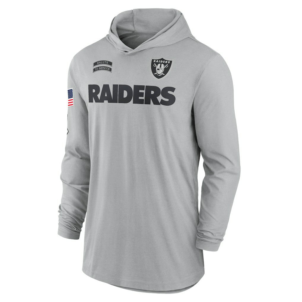 NFL Las Vegas Raiders 2024 Salute to Service Lightweight Dri-FIT Long Sleeve Hoodie T-Shirt