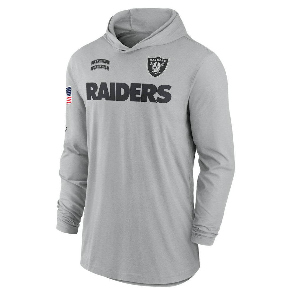 NFL Las Vegas Raiders 2024 Salute to Service Lightweight Dri-FIT Long Sleeve Hoodie T-Shirt