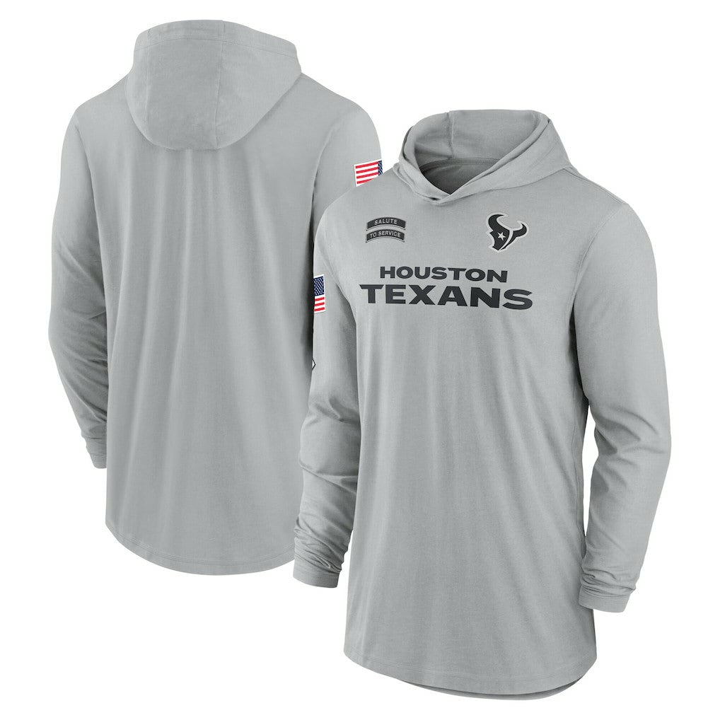 NFL Houston Texans 2024 Salute to Service Lightweight Dri-FIT Long Sleeve Hoodie T-Shirt