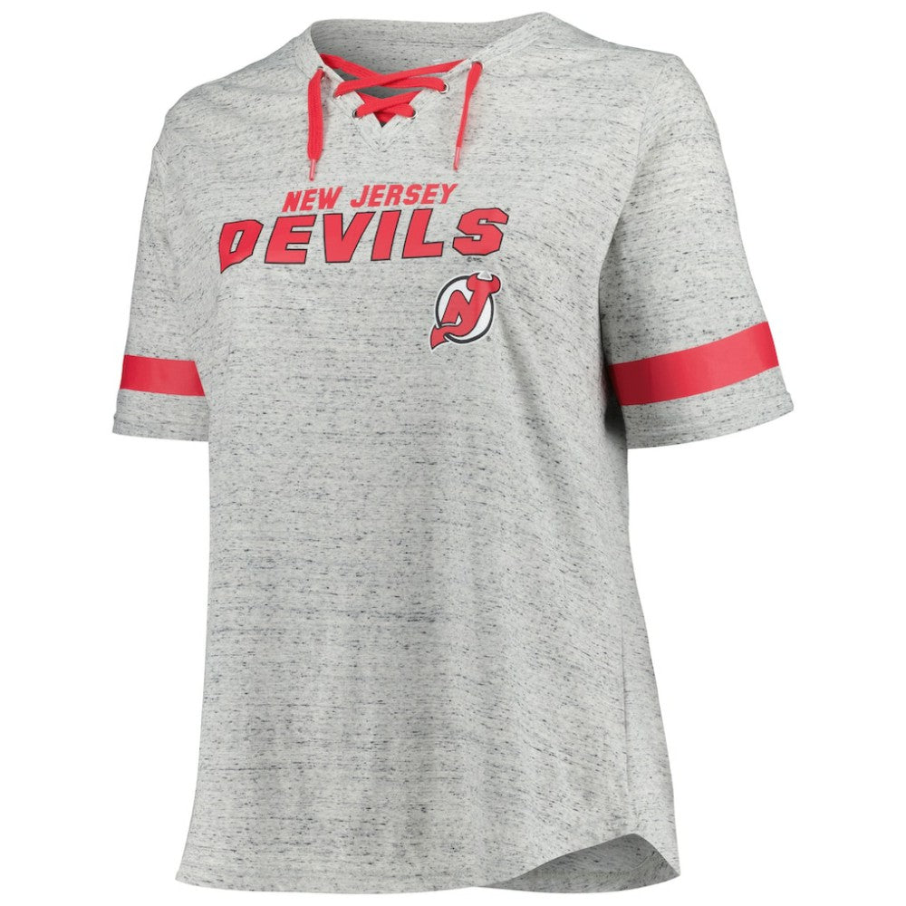 New Jersey Devils Fanatics Women's Plus Size Lace-Up T-Shirt