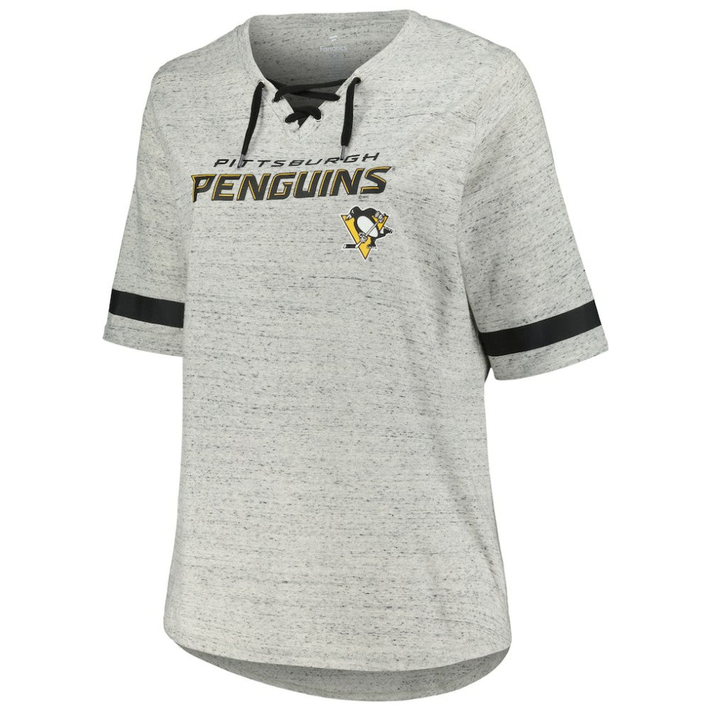 Pittsburgh Penguins Fanatics Women's Plus Size Lace-Up T-Shirt