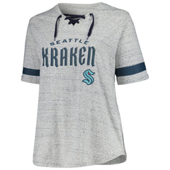 Seattle Kraken Fanatics Women's Plus Size Lace-Up T-Shirt