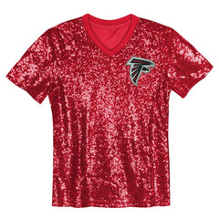 NFL Atlanta Falcons Bijan Robinson  Girls Youth Sequin V-Neck Fashion Jersey