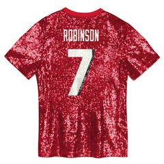 NFL Atlanta Falcons Bijan Robinson  Girls Youth Sequin V-Neck Fashion Jersey