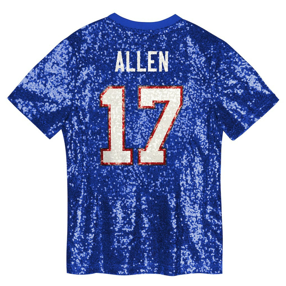 NFL Buffalo Bills Josh Allen  Girls Youth Sequin V-Neck Fashion Jersey