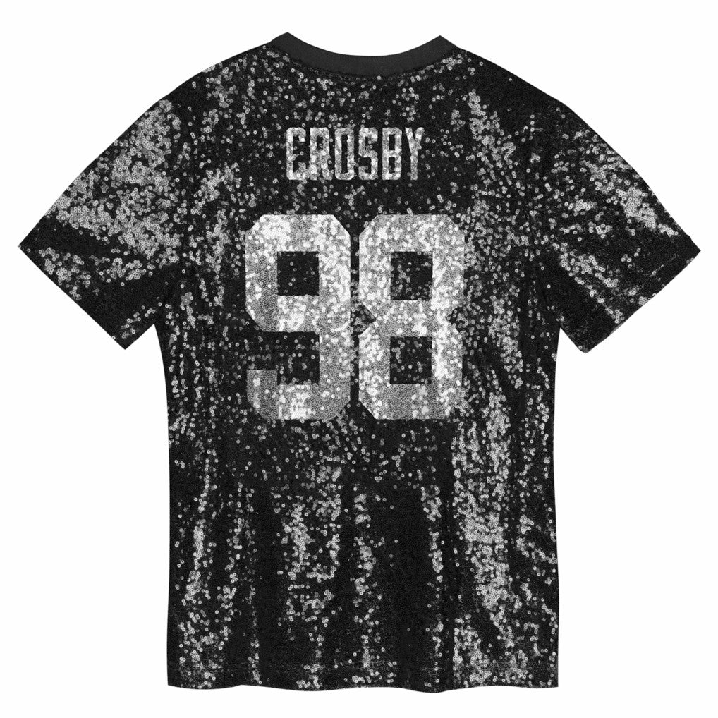 NFL Las Vegas Raiders Maxx Crosby  Girls Youth Sequin V-Neck Fashion Jersey