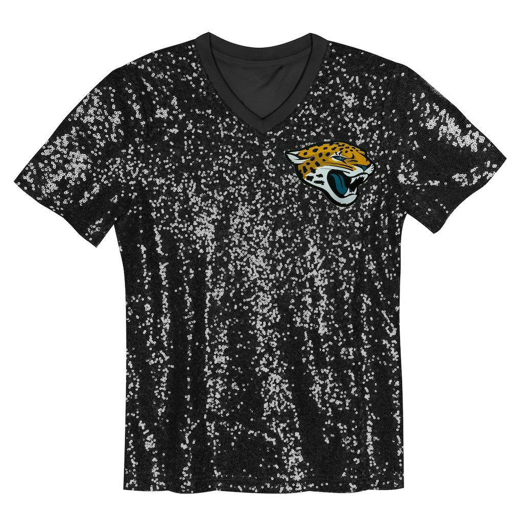 NFL Jacksonville Jaguars Trevor Lawrence  Girls Youth Sequin V-Neck Fashion Jersey