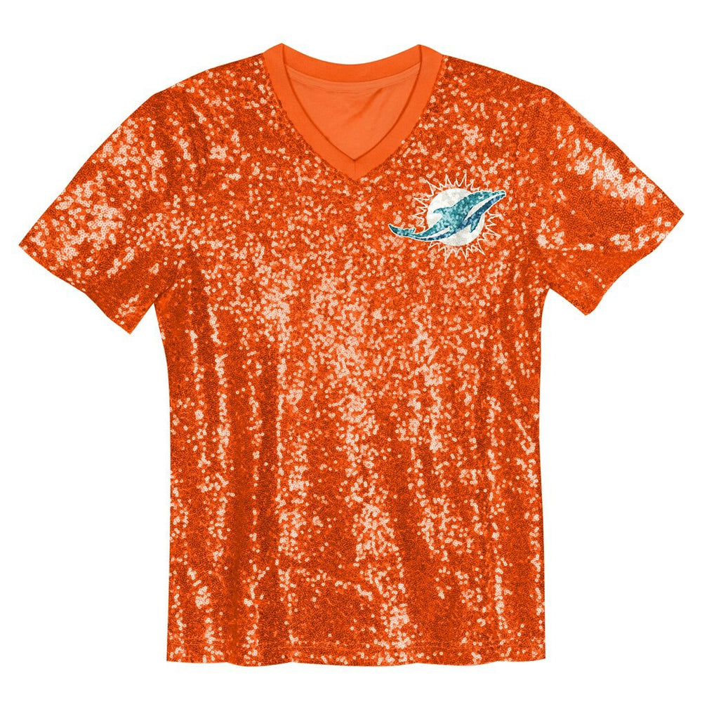 NFL Miami Dolphins Tyreek Hill  Girls Youth Sequin V-Neck Fashion Jersey