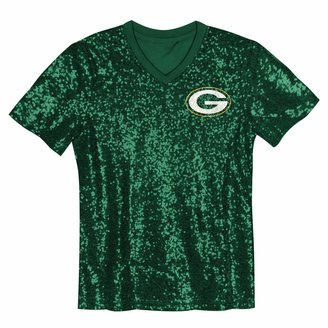 NFL Green Bay Packers Jordan Love  Girls Youth Sequin V-Neck Fashion Jersey