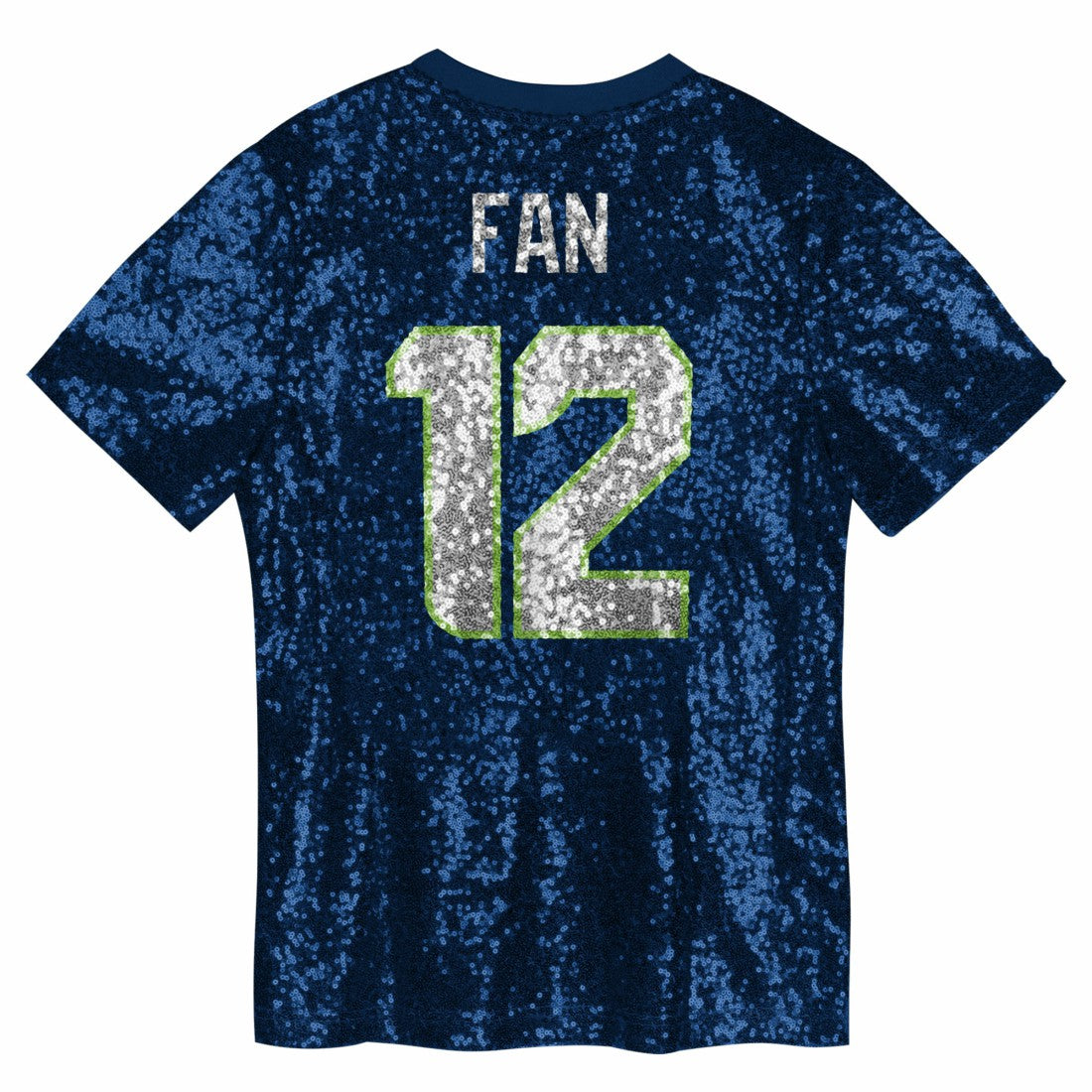 NFL Seattle Seahawks 12 Fan  Girls Youth Sequin V-Neck Fashion Jersey