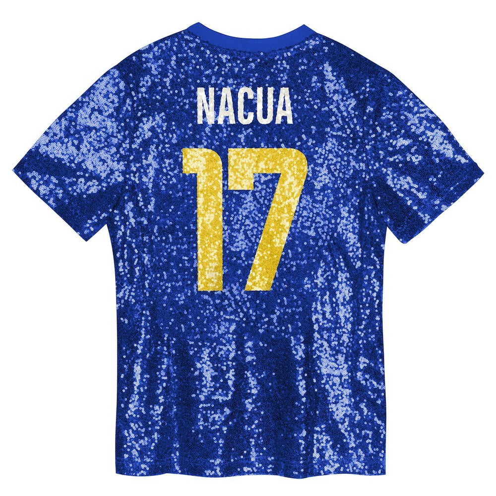 NFL Los Angeles Rams Puka Nacua  Girls Youth Sequin V-Neck Fashion Jersey