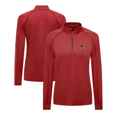 Chicago Blackhawks Levelwear Women's Kinetic Insignia Core Quarter-Zip Pullover Top