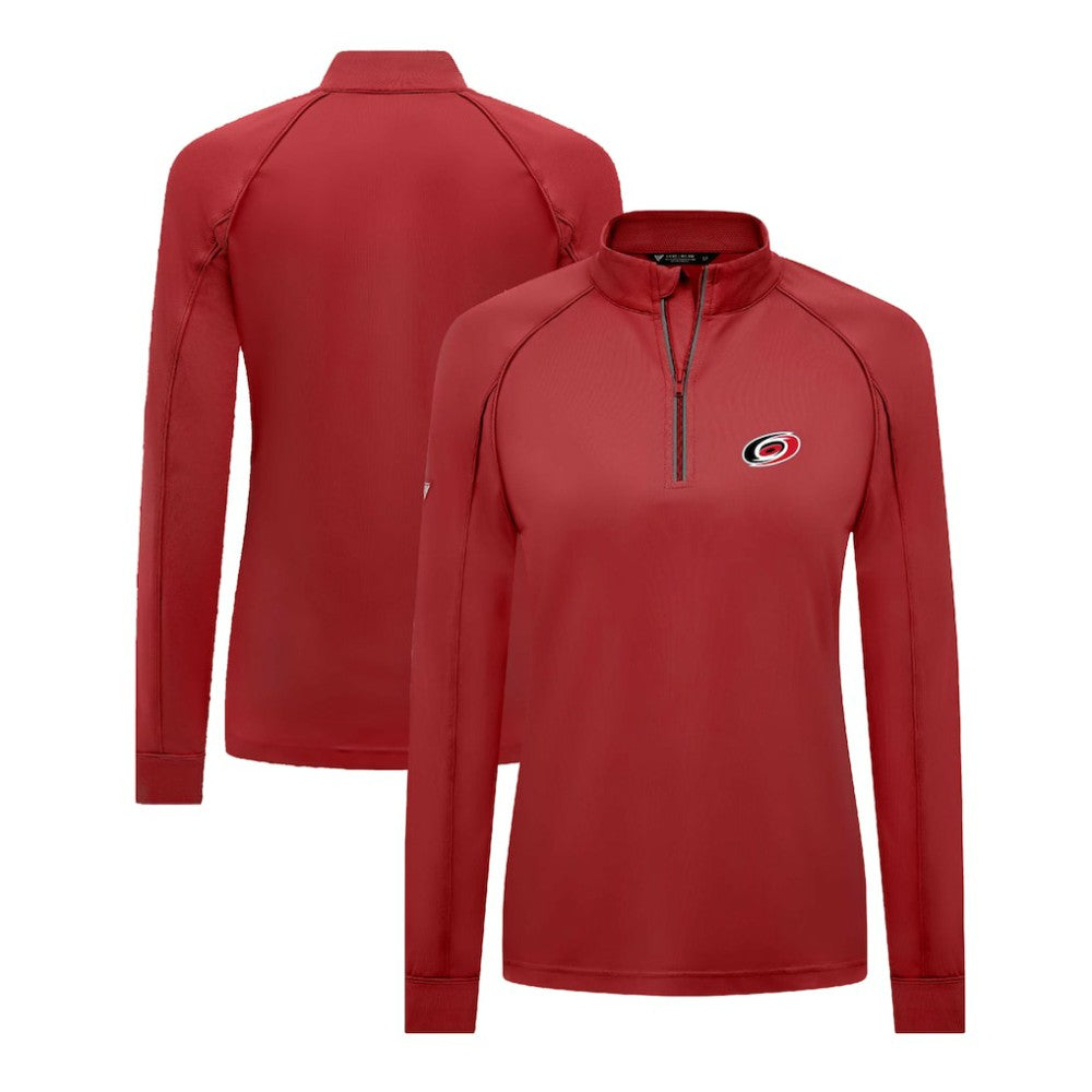 Carolina Hurricanes Levelwear Women's Kinetic Insignia Core Quarter-Zip Pullover Top