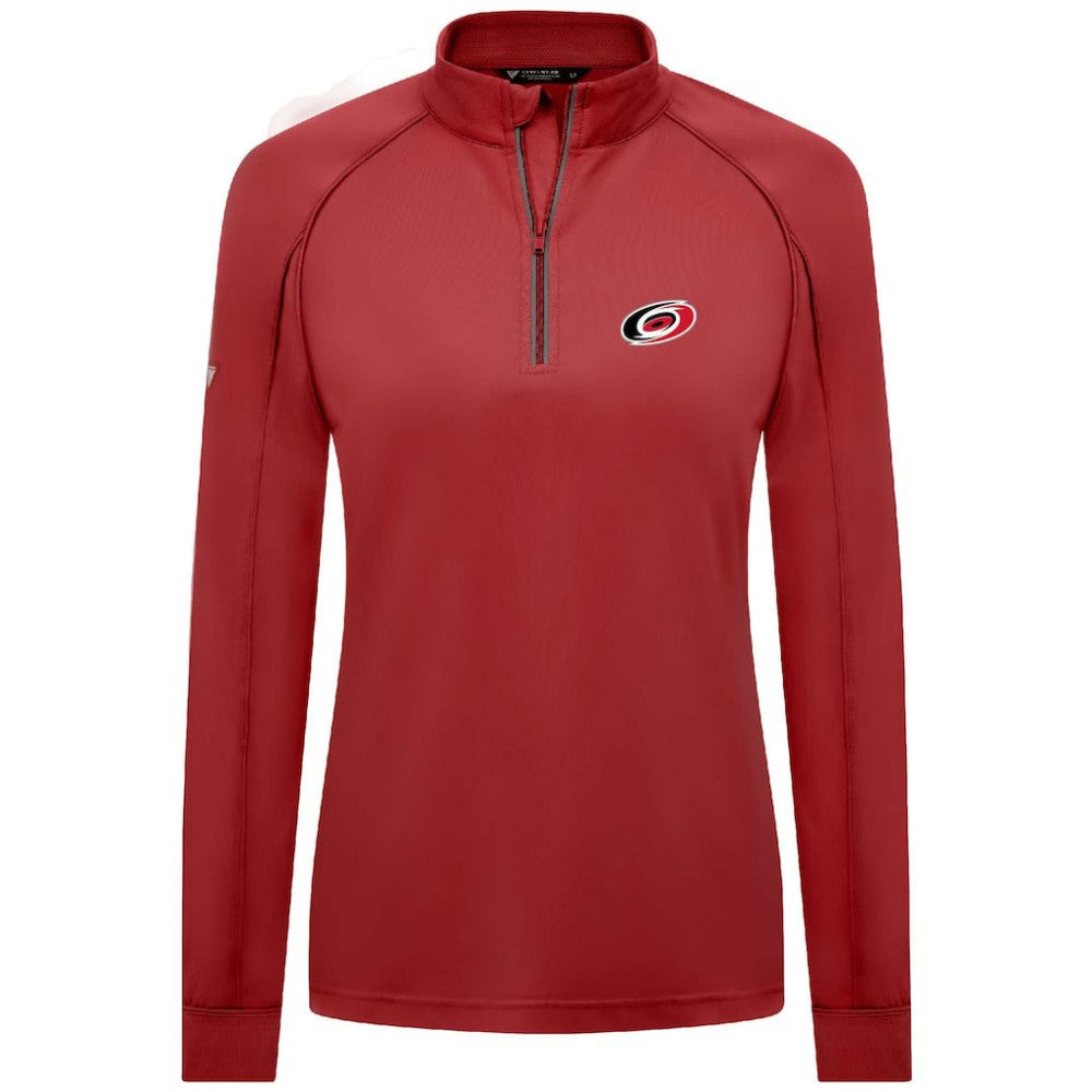 Carolina Hurricanes Levelwear Women's Kinetic Insignia Core Quarter-Zip Pullover Top