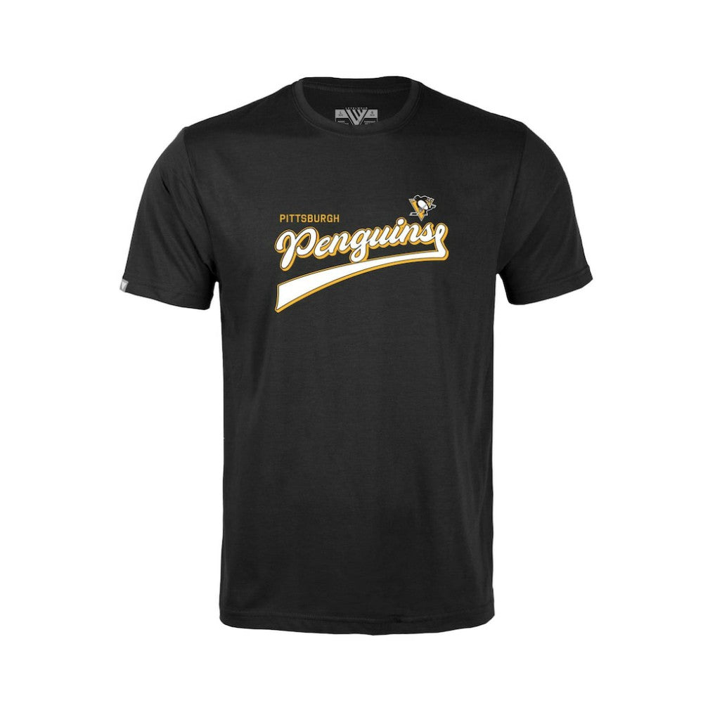Pittsburgh Penguins Levelwear Youth Little Richmond Retro Script T-Shirt