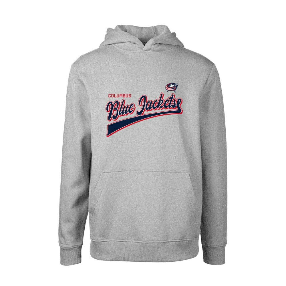 Columbus Blue Jackets Levelwear Youth Podium Retro Script Fleece Pullover Hoodie