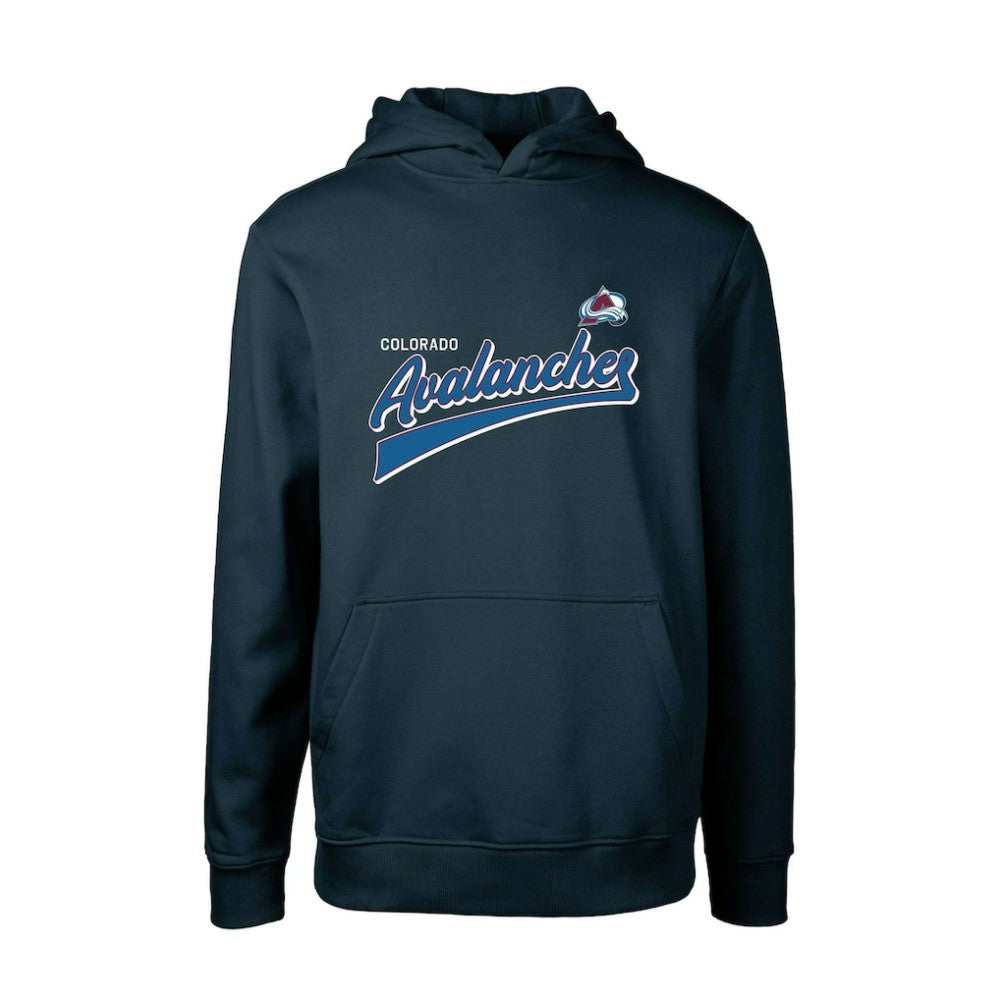 Colorado Avalanche Levelwear Youth Podium Retro Script Fleece Pullover Hoodie