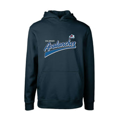 Colorado Avalanche Levelwear Youth Podium Retro Script Fleece Pullover Hoodie
