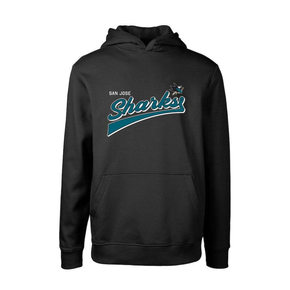 San Jose Sharks Levelwear Youth Podium Retro Script Fleece Pullover Hoodie