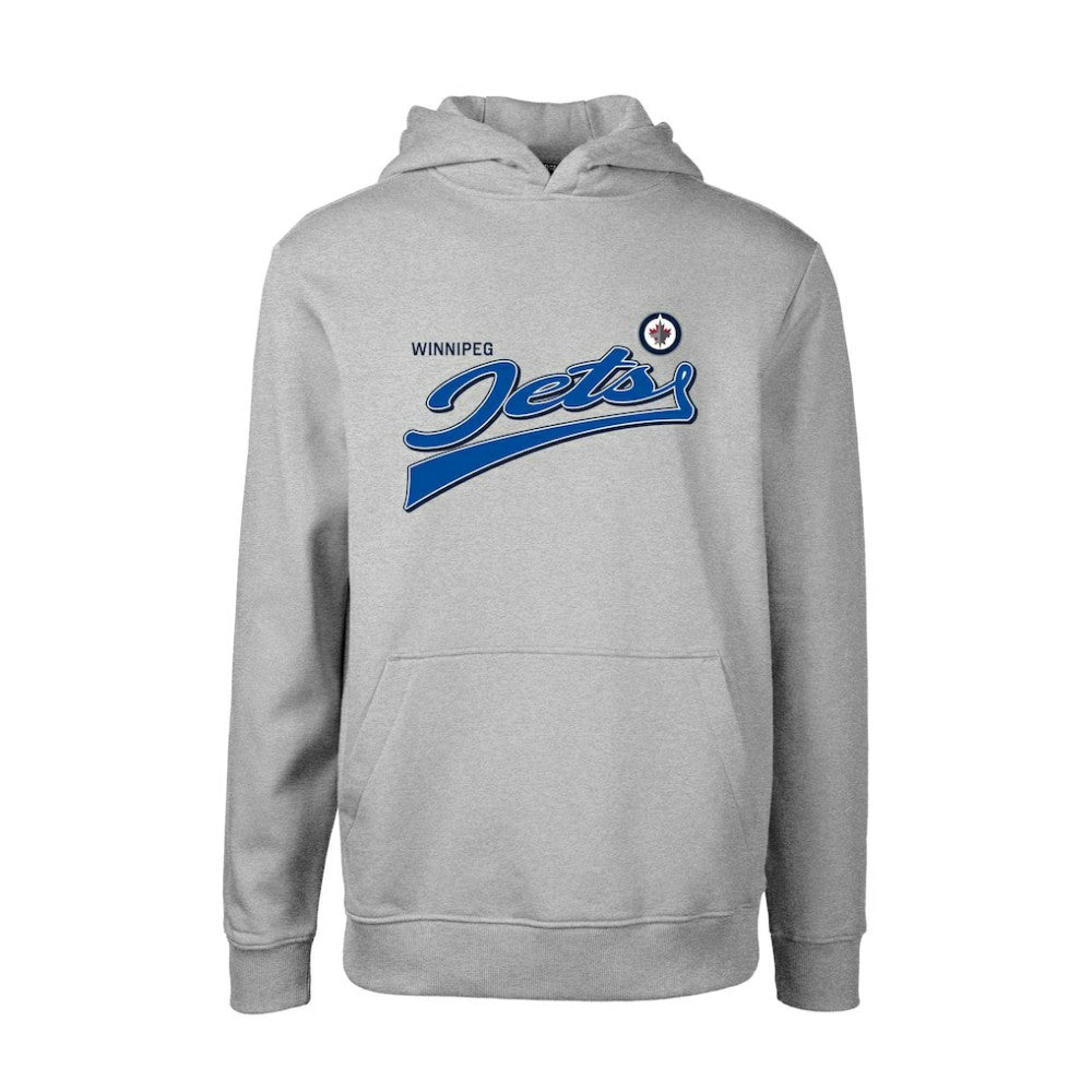 Winnipeg Jets Levelwear Youth Podium Retro Script Fleece Pullover Hoodie