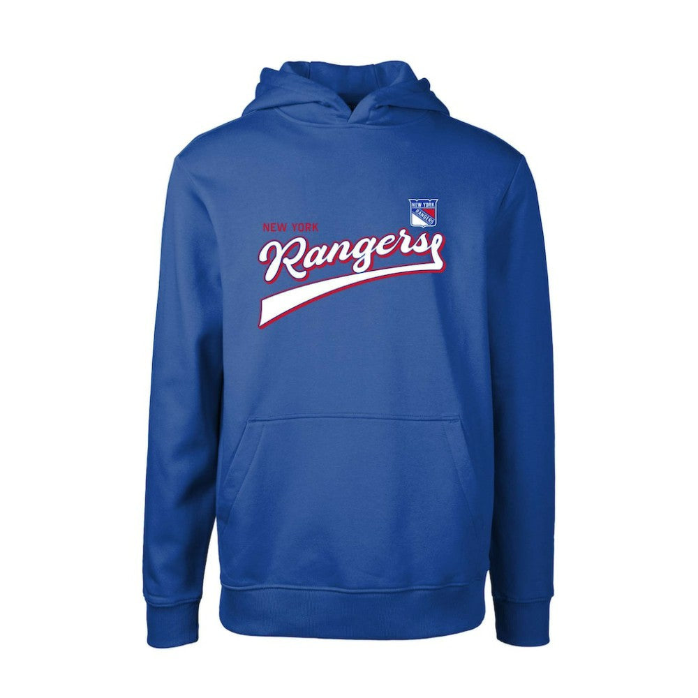 New York Rangers Levelwear Youth Podium Retro Script Fleece Pullover Hoodie
