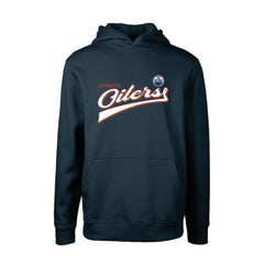 Edmonton Oilers Levelwear Youth Podium Retro Script Fleece Pullover Hoodie
