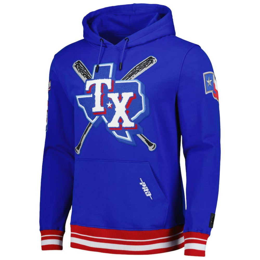 Texas Rangers Pro Standard Mash Up Logo Pullover Hoodie - Royal