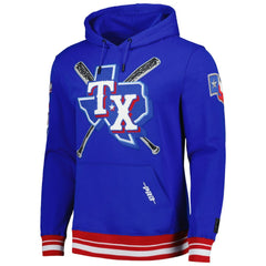 Texas Rangers Pro Standard Mash Up Logo Pullover Hoodie - Royal