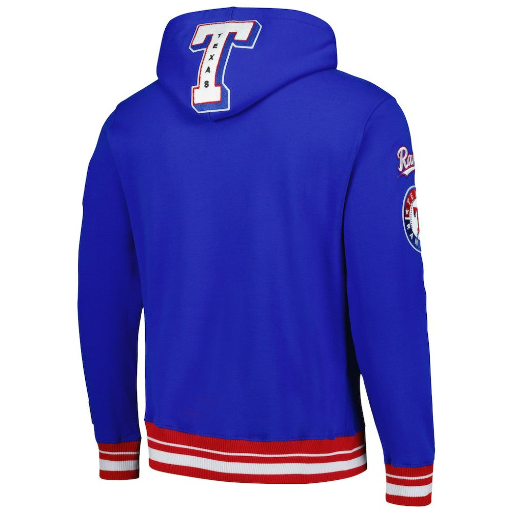 Texas Rangers Pro Standard Mash Up Logo Pullover Hoodie - Royal