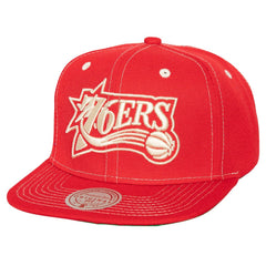 Philadelphia 76ers Energy Contrast Snapback Hat - Red | Mitchell & Ness discount