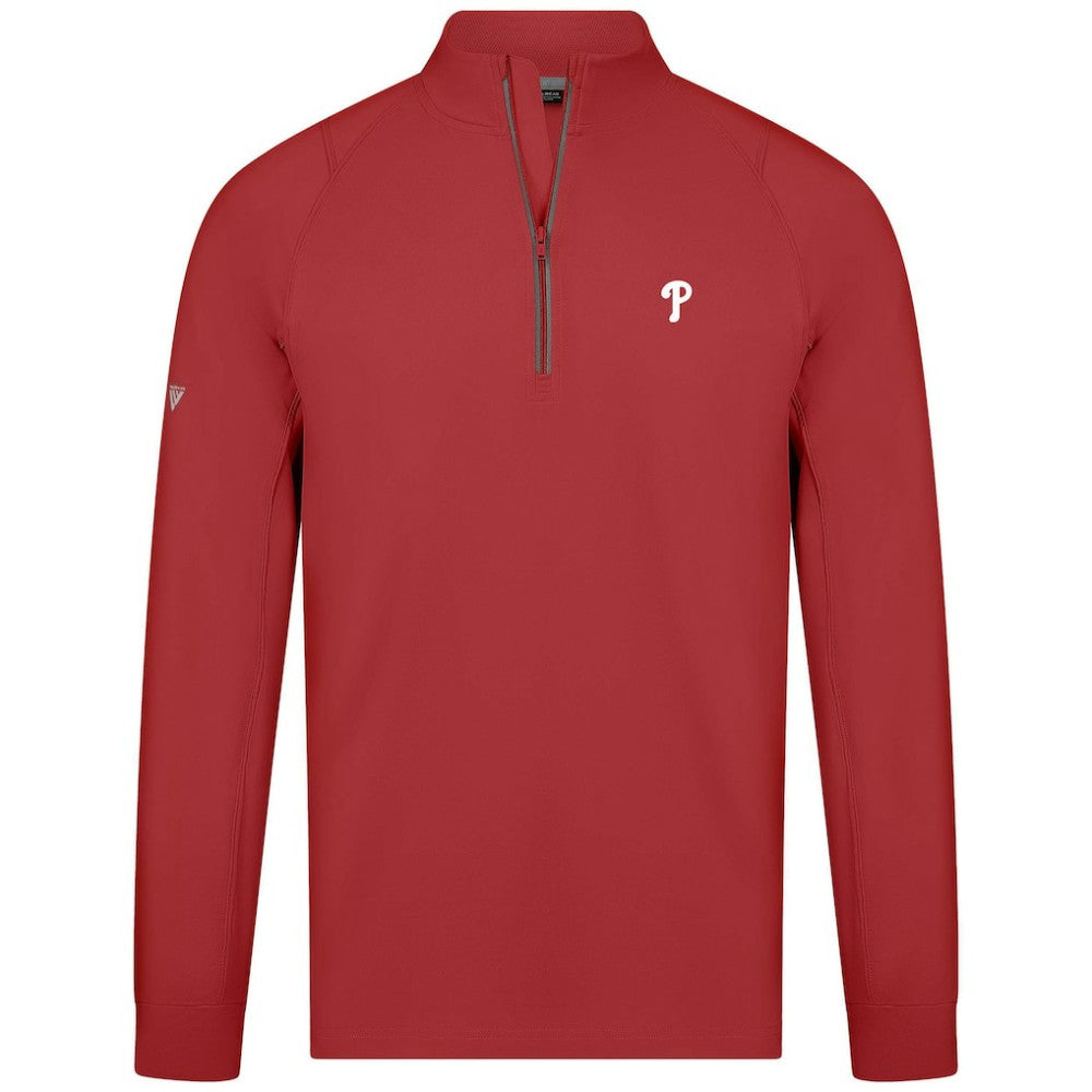 Philadelphia Phillies Levelwear Theory Insignia Quarter-Zip Pullover - Red