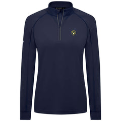 Milwaukee Brewers Levelwear Women's Kinetic Insignia Quarter-Zip Pullover - Navy