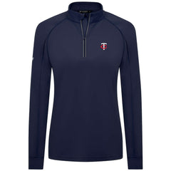 Minnesota Twins Levelwear Women's Kinetic Insignia Quarter-Zip Pullover - Navy