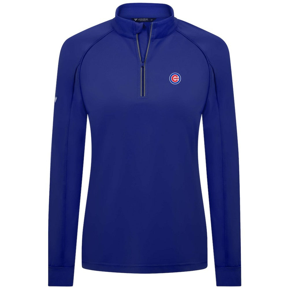 Chicago Cubs Levelwear Women's Kinetic Insignia Quarter-Zip Pullover - Royal
