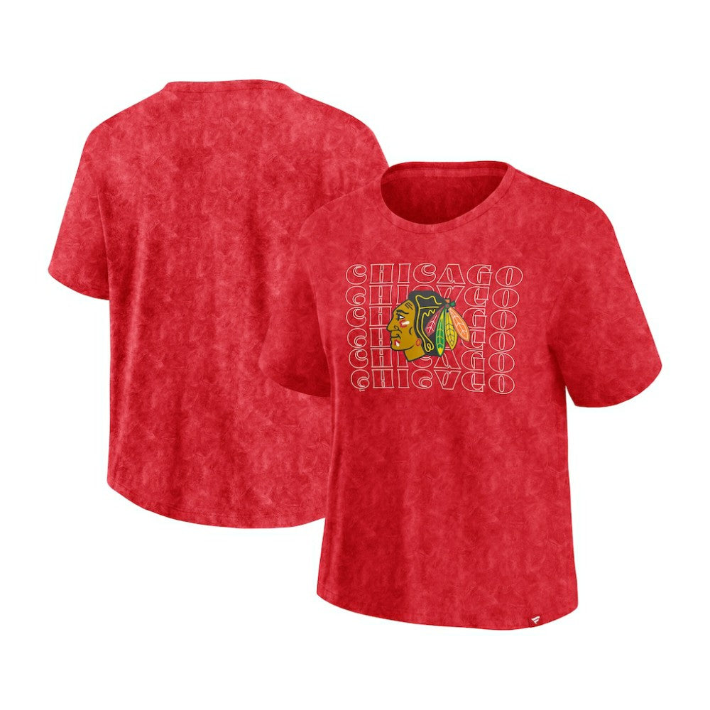 Chicago Blackhawks Fanatics Women's Faded Wash T-Shirt