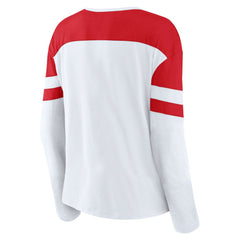 New Jersey Devils Fanatics Women's Frozen Long Sleeve Notch Neck T-Shirt