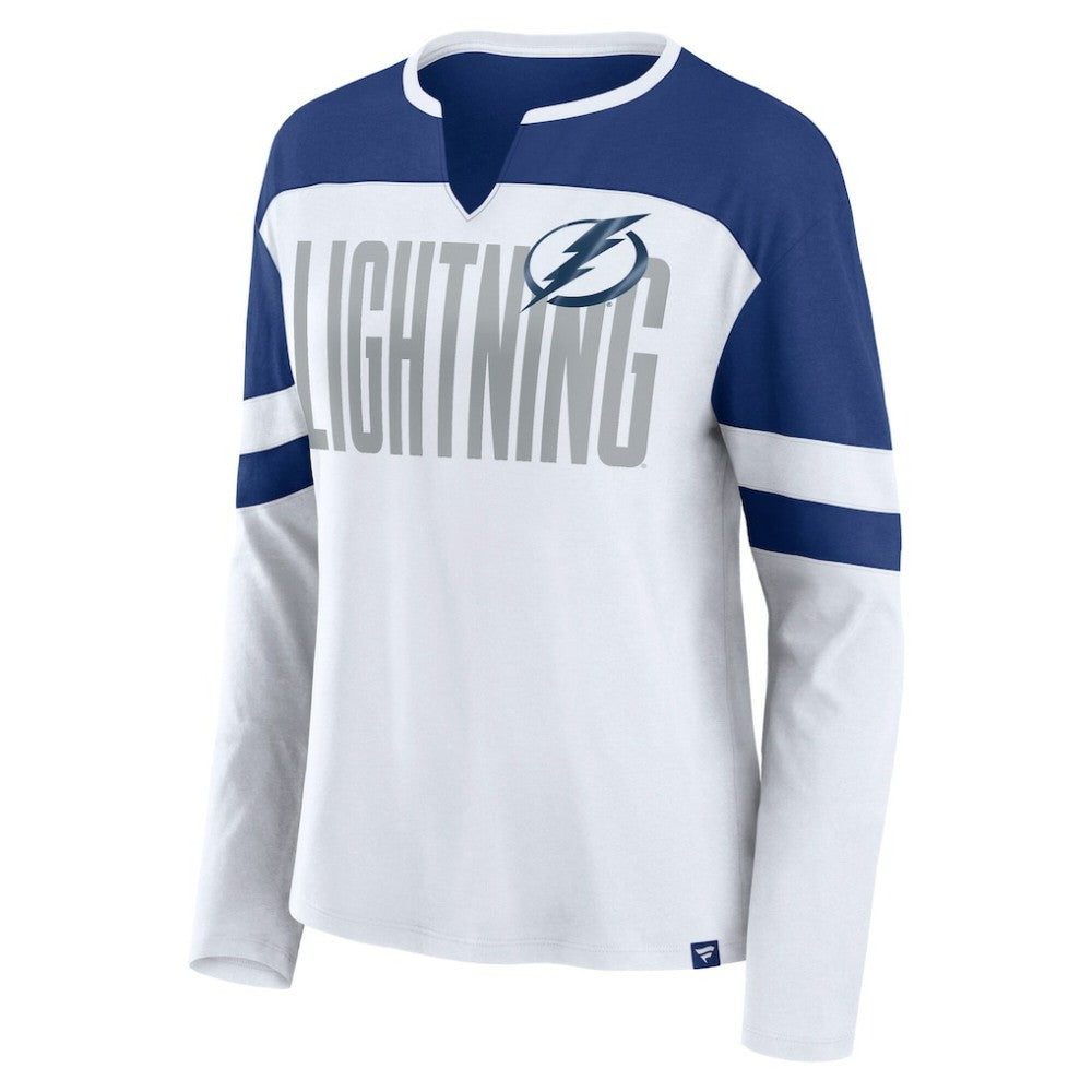 Tampa Bay Lightning Fanatics Women's Frozen Long Sleeve Notch Neck T-Shirt