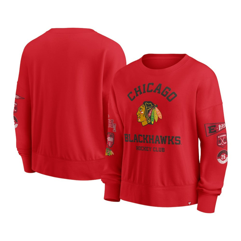 Chicago Blackhawks Fanatics Women's Go Team Pullover Sweatshirt
